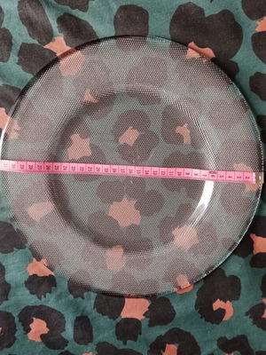 Minimal large serving platter 32 cm thick glass new