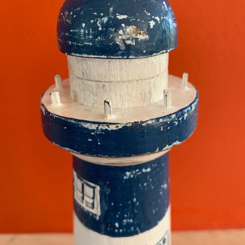 Wooden decorative lighthouse new, hand-carved and painted