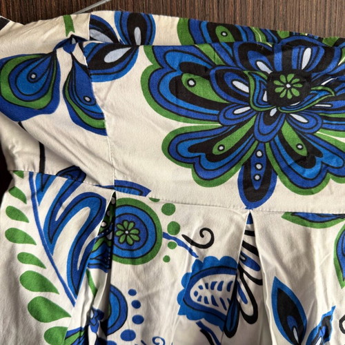 Strapless blouse Bershka new, white and blue with pleats size M
