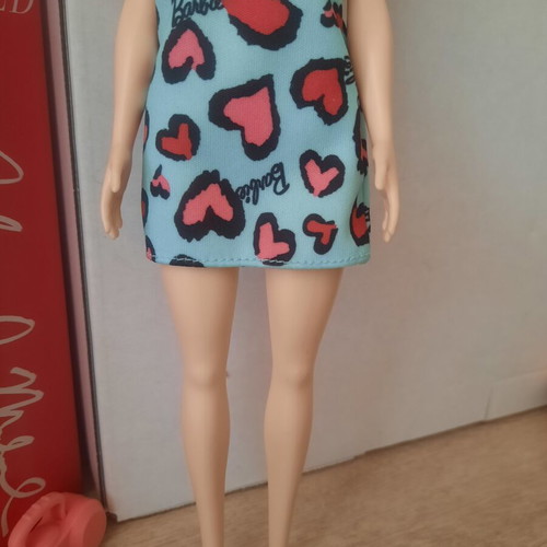 Mattel Barbie Chic Ginger Redhead doll with blue heart dress GHW48