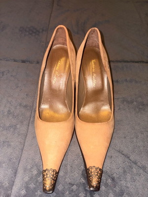 Tsakiris Mallas leather heels like new, size 37, beige brown