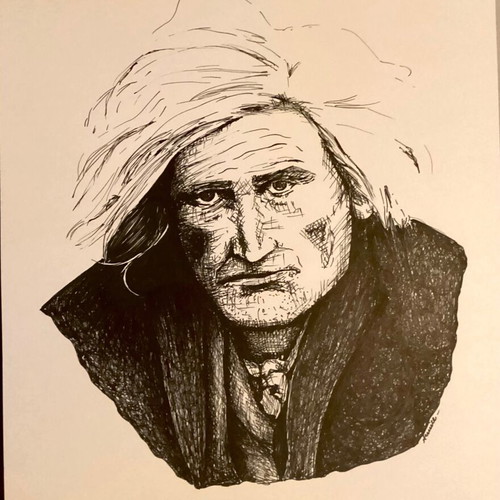 Man Sketch original on acid free watercolor paper 29.7x41cm new