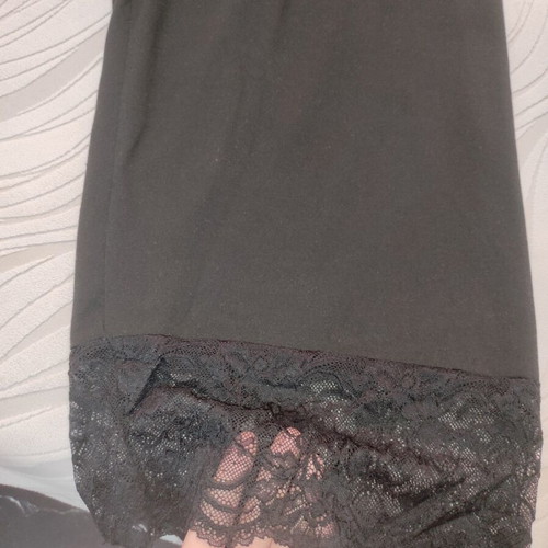 Pants with lace trim 3XL new, very elastic, black
