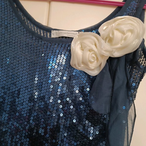 Rinascimento blue blouse with sequins like new, evening wear
