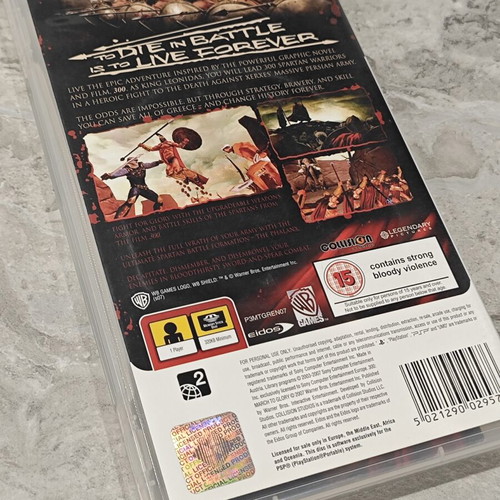 300: March to Glory PSP game, complete with manual