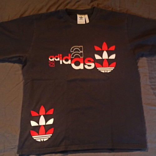 Adidas T-shirt XL used, men's, blue and red
