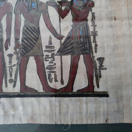 Handmade Egyptian papyrus used with wooden frame