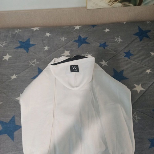 Vinyl cardigans white and blue S like new, 2 pieces with fleece