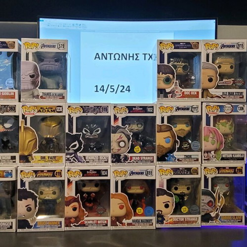 Funko Pops like new collection Iron Man, Scarlet, Thor, The Deep