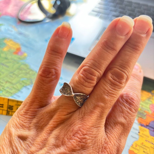 Silver ring with 20 mm diameter, size 62