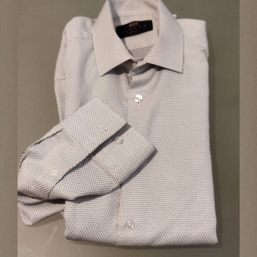 Men's dress shirt Lumans slim fit like new, white and black, size S