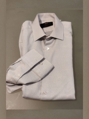 Men's dress shirt Lumans slim fit like new, white and black, size S