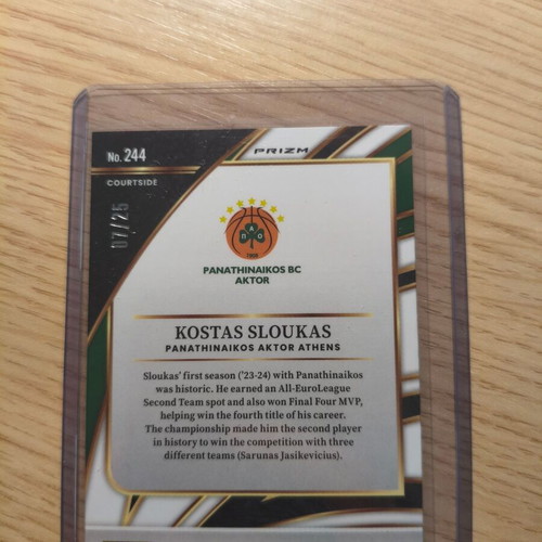 Panini Select EuroLeague Kostas Sloukas Courtside Tie-Dye Card 2025-26 New