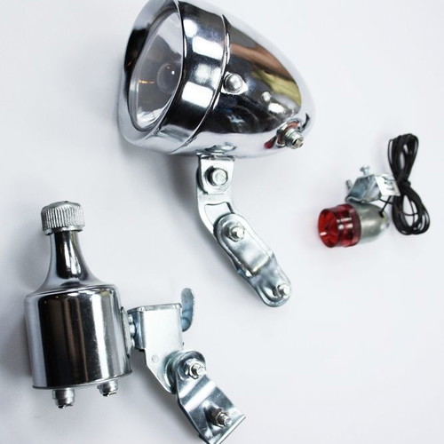 Bicycle lights dynamo set new retro 1960