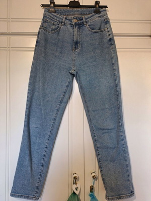 High-waist skinny jeans like new, size M, blue turquoise