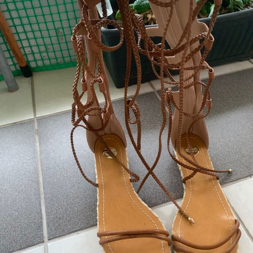 Gladiator sandals Exe new, camel beige and brown, size 41
