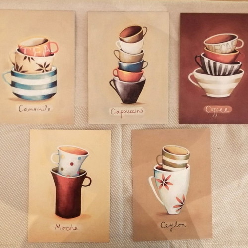 Set of 5 cards new, convertible to kitchen wall art