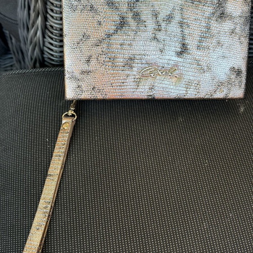 Axel evening clutch bag, silver