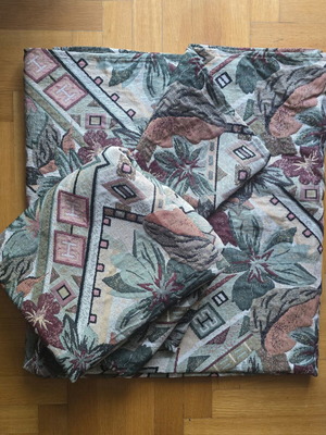 Upholstery fabric used, 2 pieces, thick weave, shiny thread
