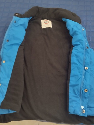Joyce boys' blue sleeveless quilted vest with fleece lining