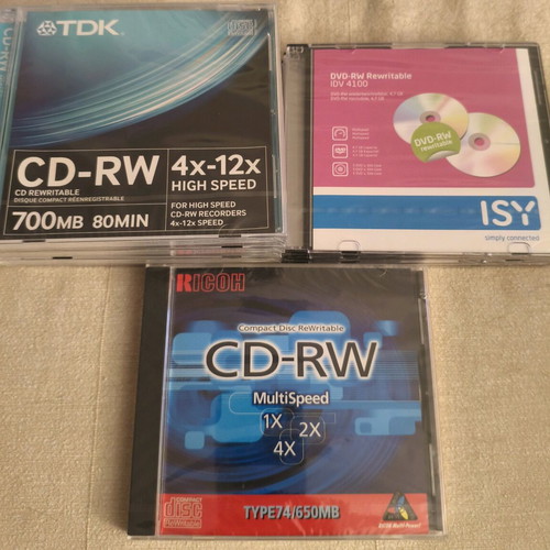 Rewritable CD RW new, pack of 11 pieces