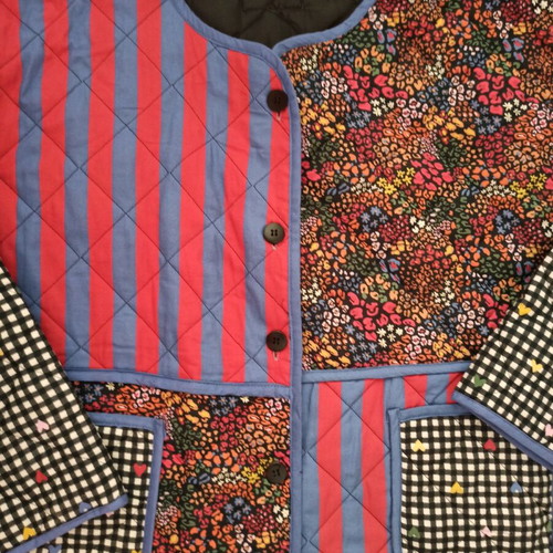 Patchwork quilted jacket colorful new one size
