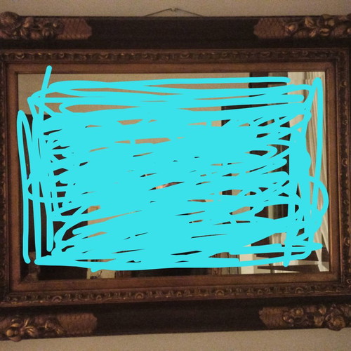 Bijouterie mirror used with wooden frame gold color