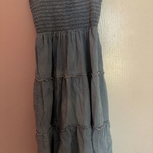 Denim dress like new with smocking, size S/M, blue