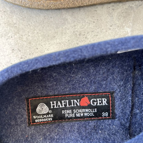 Haflinger wool slippers unisex new, size 38, blue