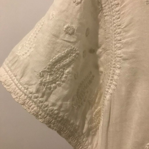 Mango cotton tunic dress white size S new with romantic embroidery