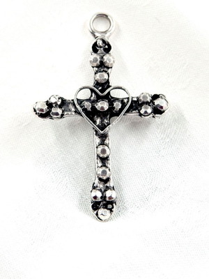 Σταυρός λαιμού Ζάμακ επάργυρος καινούργιος, ασημί