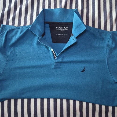 Nautica polo shirt short sleeve like new, size L, blue