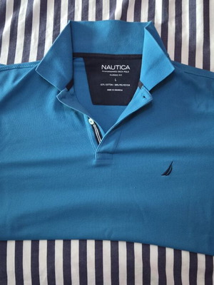 Nautica polo shirt short sleeve like new, size L, blue
