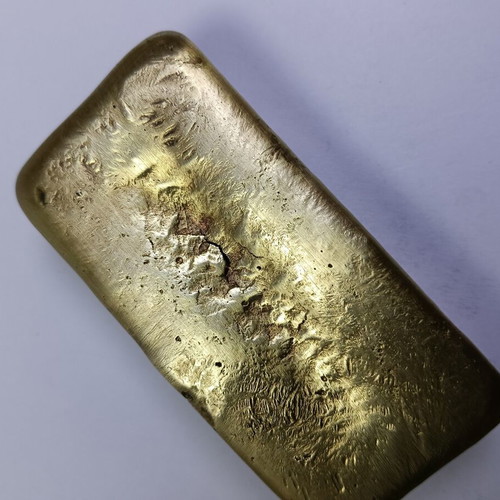 Brass bar used, 293 grams, collectible with hook stamp