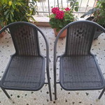 Σετ τραπέζι και 2 καρέκλες για βεράντα σχεδόν καινούργιο, ματ σκούρο γκρι