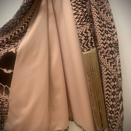 Nidodileda Boho Kimono Jacket with Belt and Fringe
