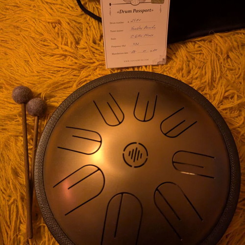 Tongue drum tuned to 432Hz C Minor with mallets
