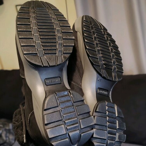 Imac leather boots like new with fur, size 41, black