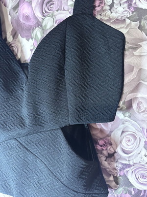 Black wrap top with straps, size S
