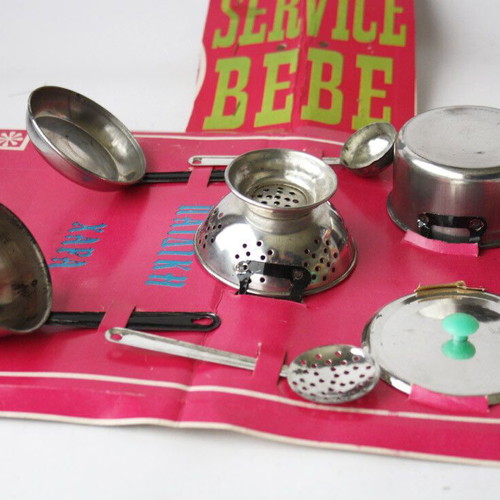 Vintage 70's Tin Kitchen Set new Greek Children's Toy