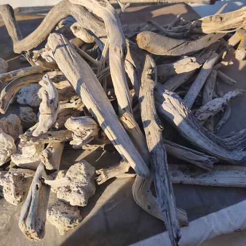 Driftwood for artists, pack of about 80 pieces, natural