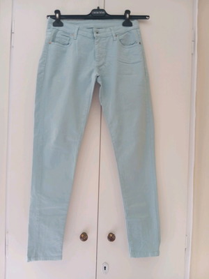 Blue elastic low-rise pants new