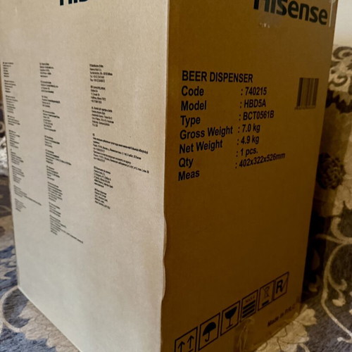 Hisense Beer Dispenser HBD5A 5L new, sealed
