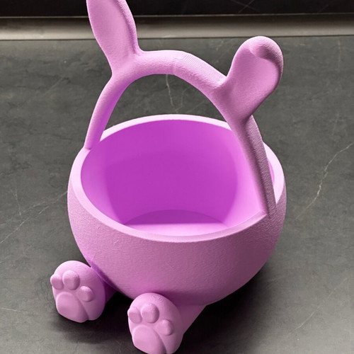 Easter basket bowl shaped like a bunny new in lilac pink green