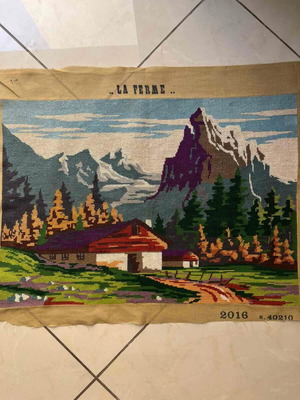 Handmade textile painting frame, 0.63x0.44 m