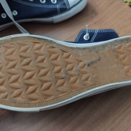 Navy Canvas High Top Shoes used, size 39