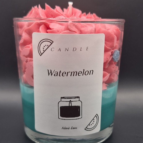 Watermelon scented candle like new, 100% plant wax