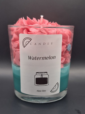 Watermelon scented candle like new, 100% plant wax