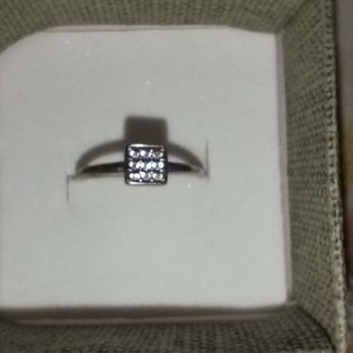 Gregio silver ring adjustable with 925 silver and zirconia like new