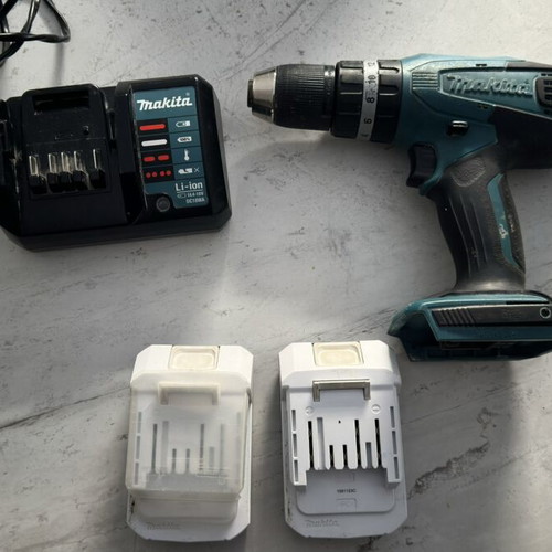 Makita Cordless Hammer Drill 18V used with 2x 1.5Ah Batteries